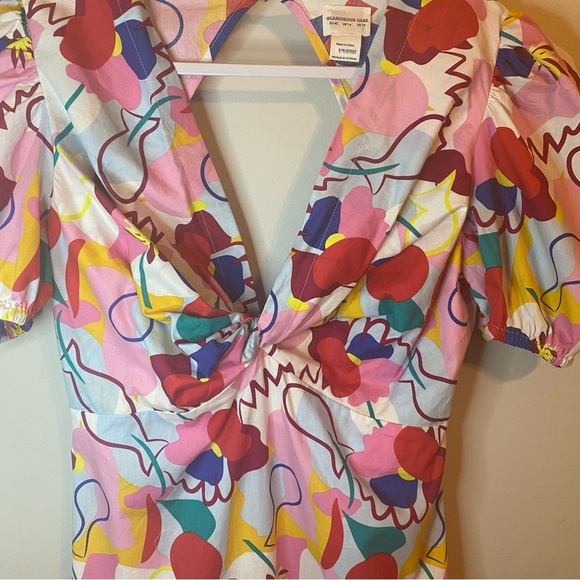 GLAMOROUS Colorful Abstract Print Puff Sleeve Women's Dress (SIZE 10) - Picture 5 of 7